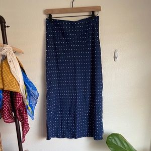 Madewell Blue Polka Dot Midi Skirt